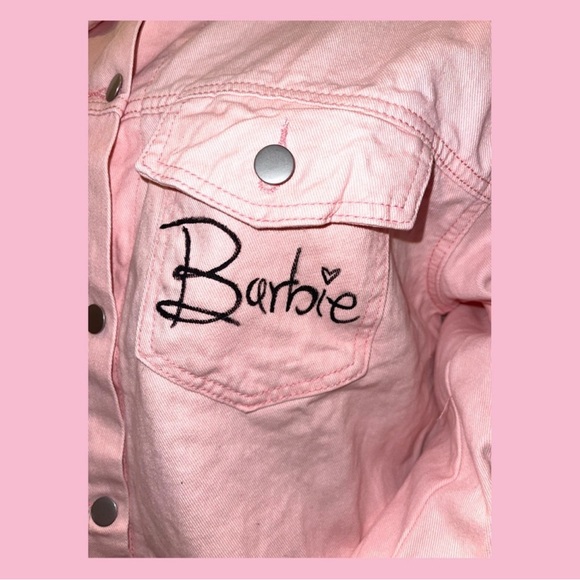 Custom Painted Barbie Pink Jacket! Women’s Large - Picture 4 of 5